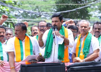 ರಸಗೊಬ್ಬರ ಪೂರೈಕೆಯಲ್ಲಿ ವೈಫಲ್ಯ:ಸರ್ಕಾರದ ವಿರುದ್ಧ ಬಿಜೆಪಿ ಪ್ರತಿಭಟನೆ