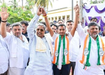 ದಾವಣಗೆರೆ ದಕ್ಷಿಣದಲ್ಲಿ ಕೈ ಅಬ್ಬರ: ಸಿಎಂ,ಡಿಸಿಎಂ ಸಮ್ಮುಖದಲ್ಲಿ ಸಮರ್ಥ ಶಾಮನೂರು ನಾಮಪತ್ರ ಸಲ್ಲಿಕೆ